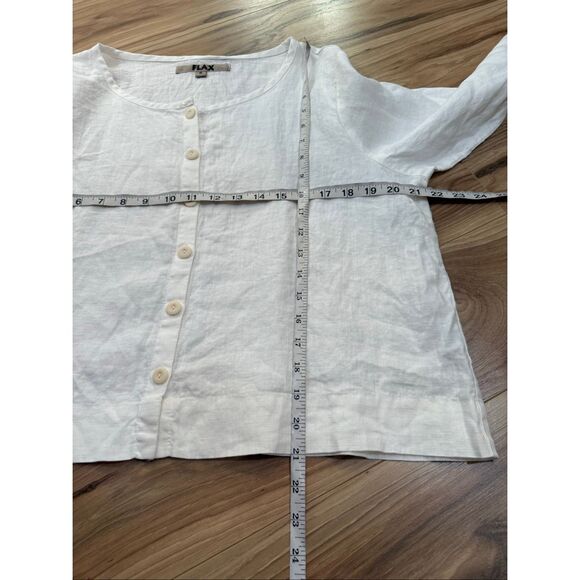 Flax NWOT linen button front shirt white relaxed fit size S small - Picture 7 of 7